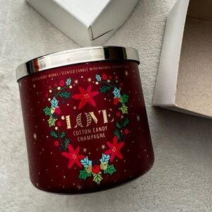 🎁 Bath & Body Works Seasonal “Love” 3 Wick Cotton Candy Champagne Candle
